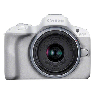 EOS R50 kamerahus - Vit + RF-S 18-45mm f/4,5-6,3 IS STM