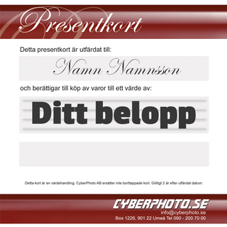 Presentkort 1500kr