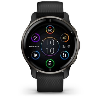 Venu 2 Plus Svart med skiffergrå detaljer