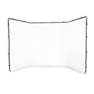 Panorama bakgrund tyg 4 x 2,3 m vit inkl hopfällbar aluminiumställning