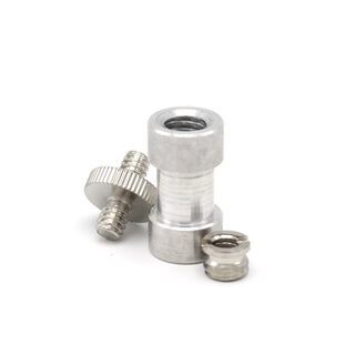 Spigot/tapp och adapterset, 28mm tapp, 1/4" och 3/8" gängor 