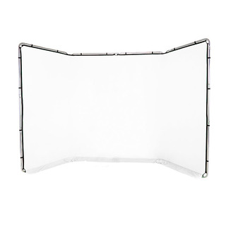 Panorama bakgrund tyg 4 x 2,3 m vit inkl hopfällbar aluminiumställning