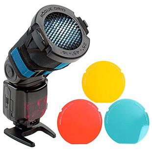 startset med raster och filter för kamerablixt