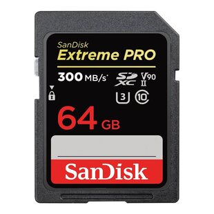 SDXC Extreme Pro 64GB UHS-II U3 300/260MB/s Class 10, U3, V90